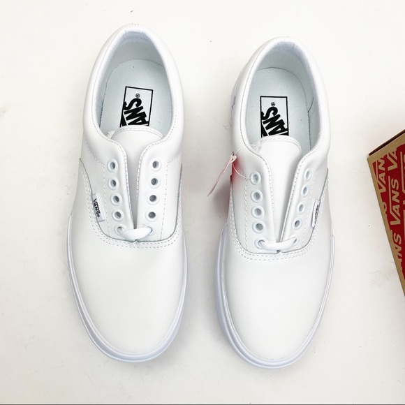 Vans Era Stacked Leather Platform Sneakers: White - Picture 10 of 15